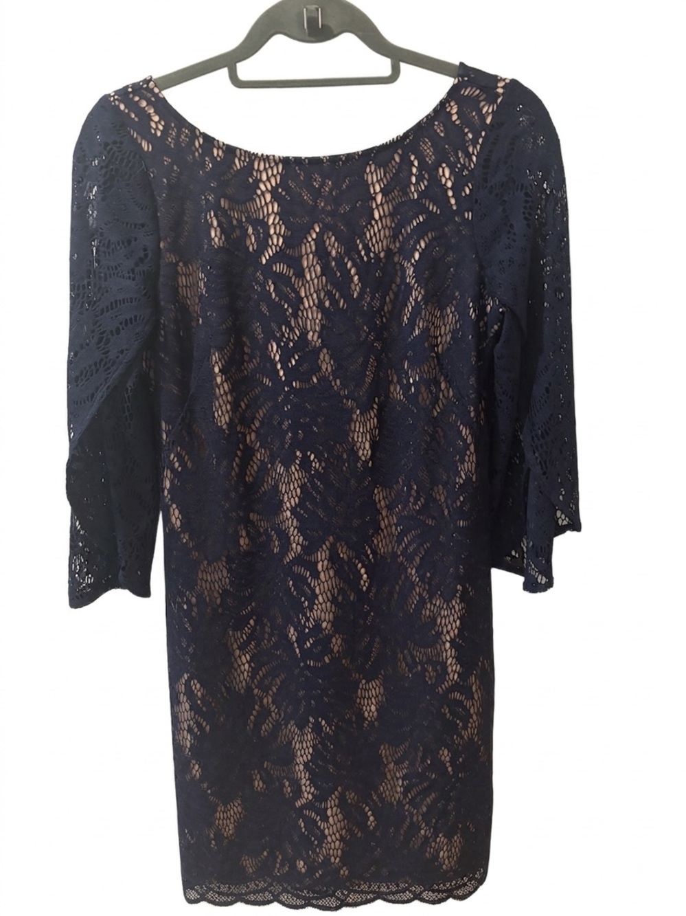 Lilly Pulitzer Navy Blue Jane Lace Shift Dress Size Small